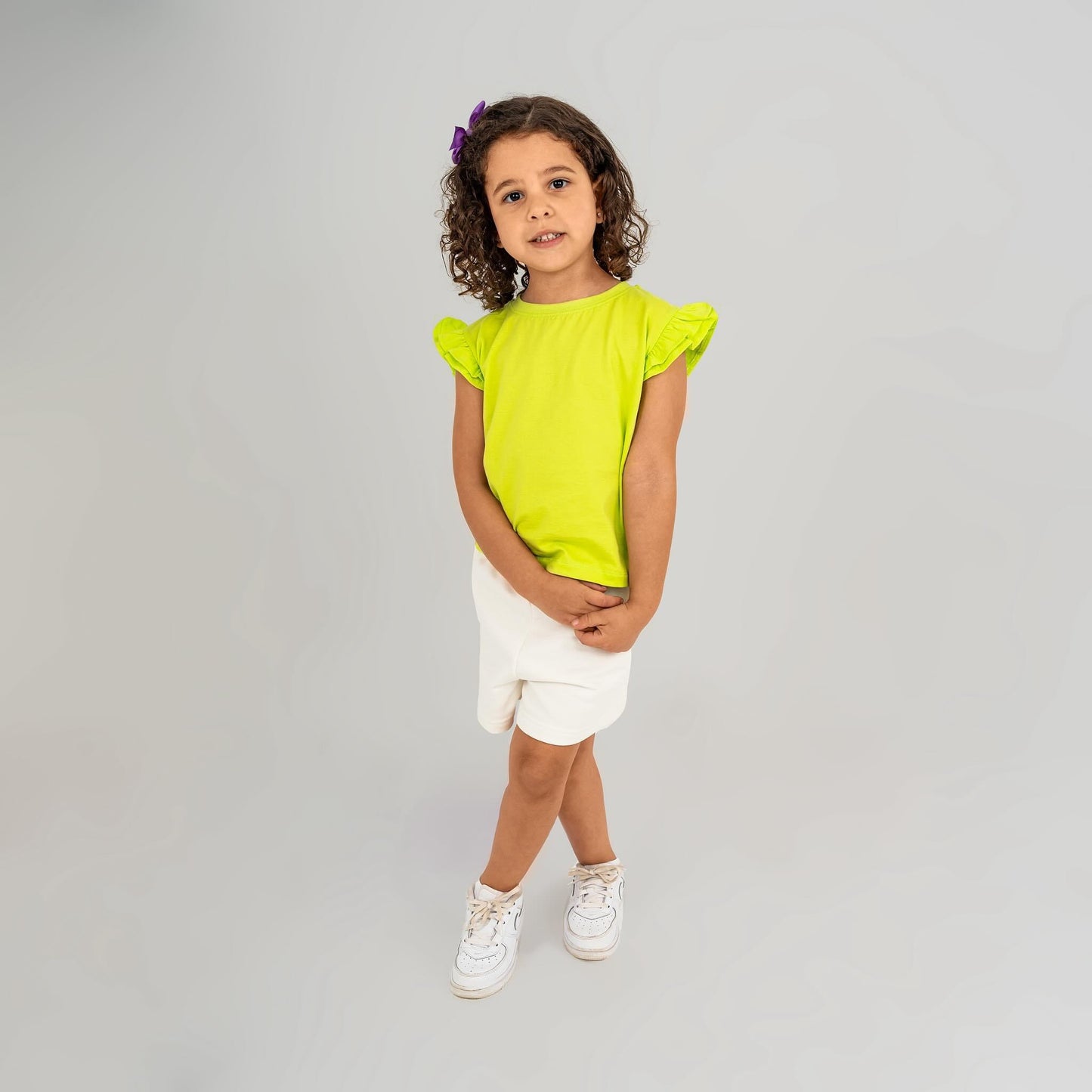 Ruffled Bliss Set (Lime Green X Off White)