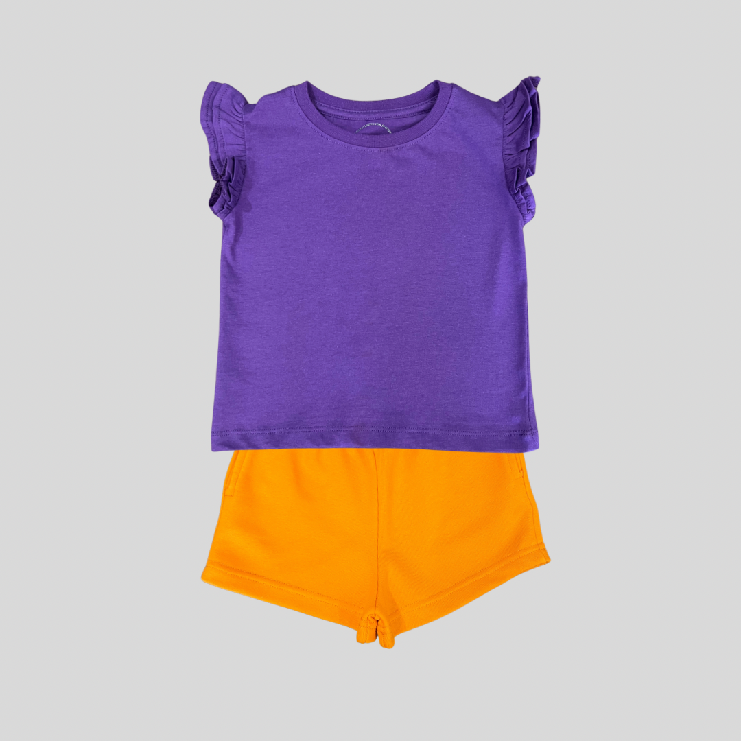Ruffled Bliss Set (Purple X Orange)