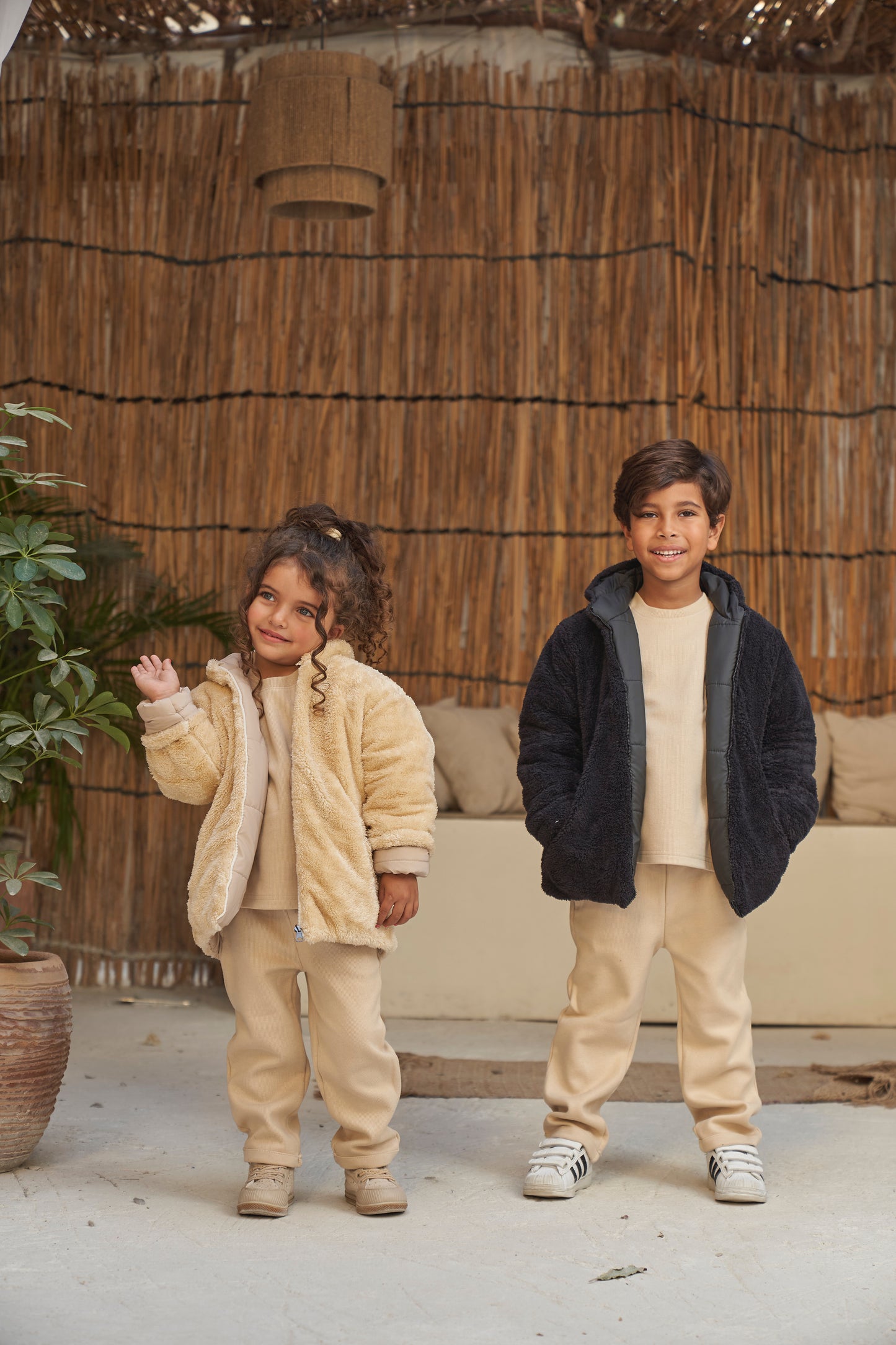 Dual Warm Reversible Jacket- Beige (unisex)