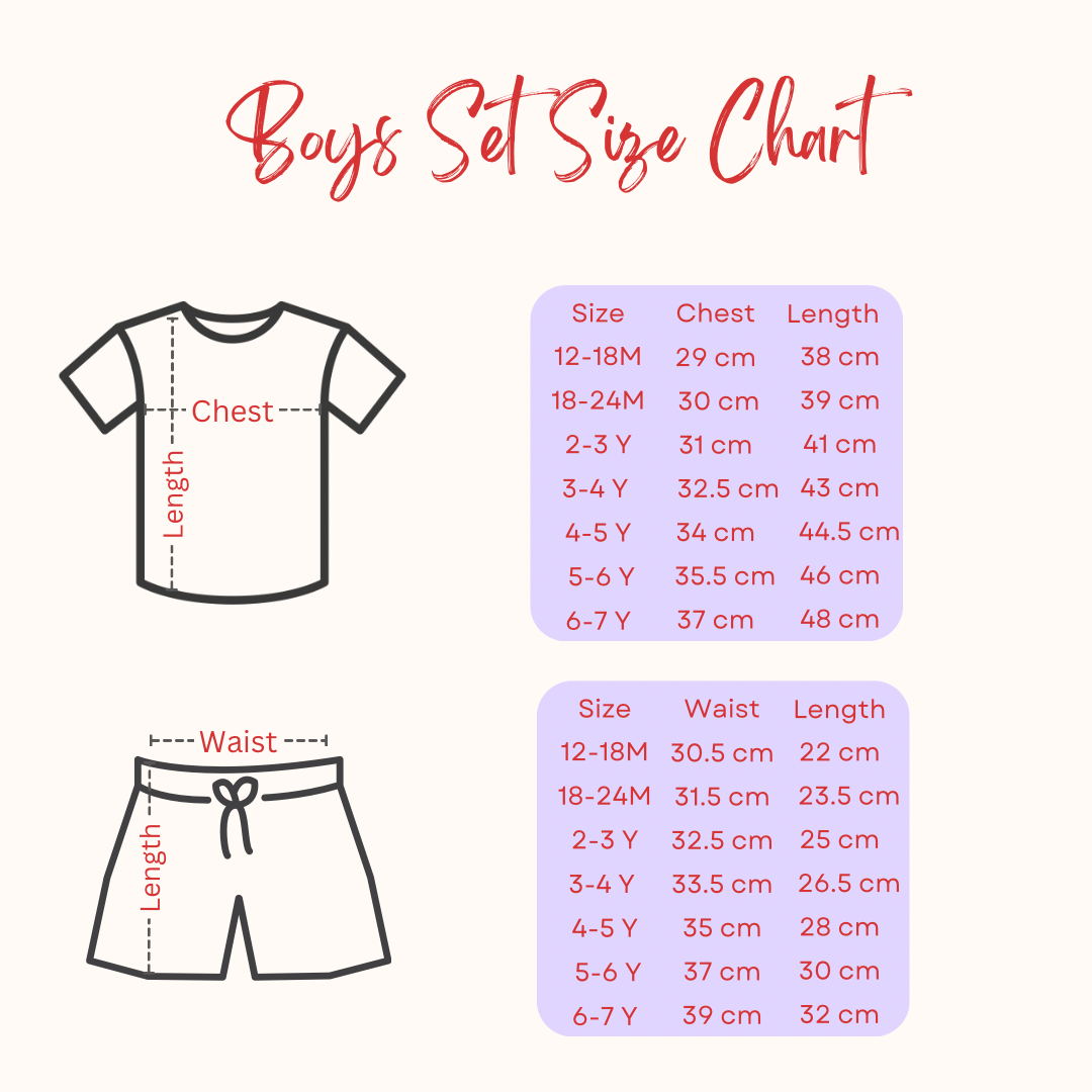 Double Stitched Boys Set (Royal Blue X Orange)