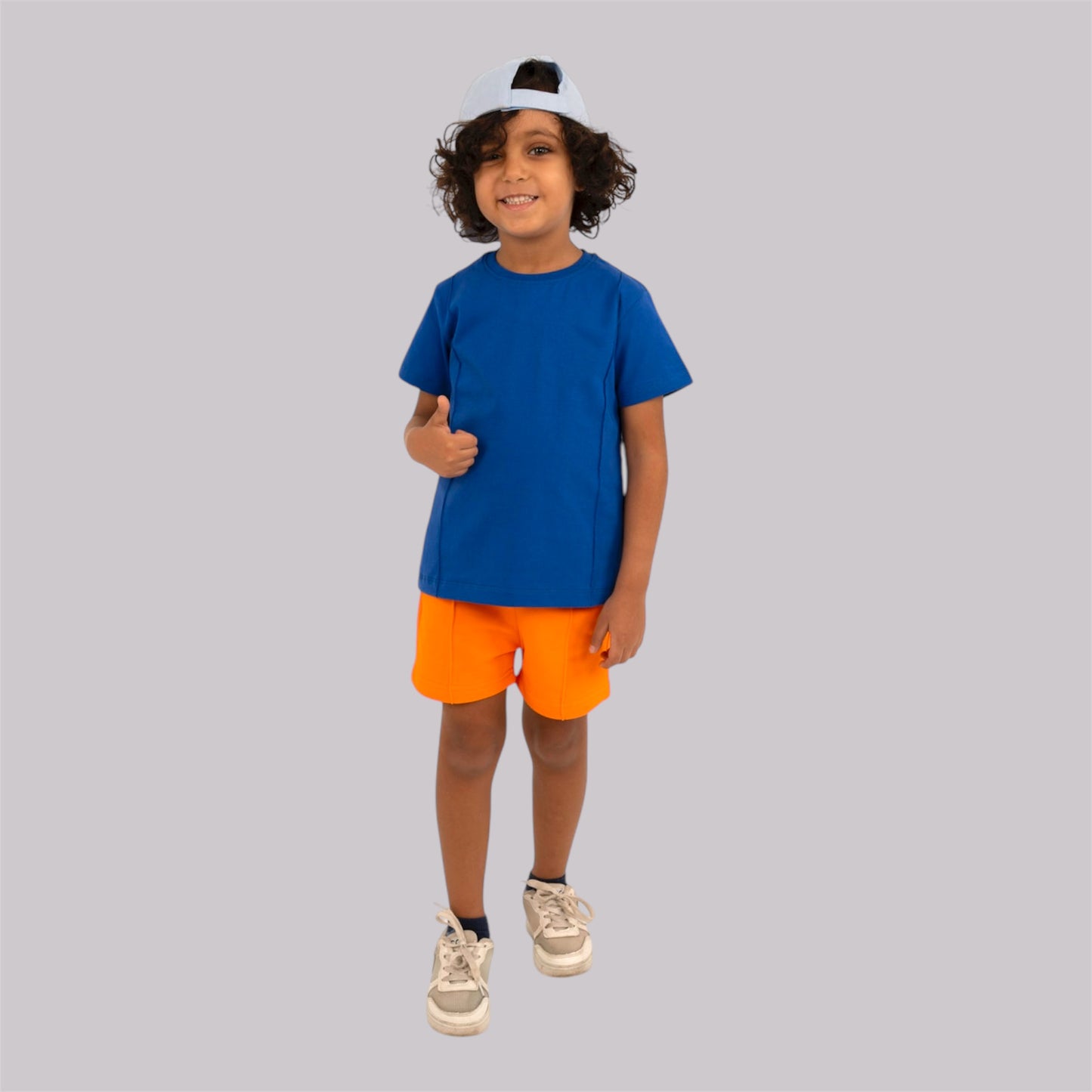 Double Stitched Boys Set (Royal Blue X Orange)