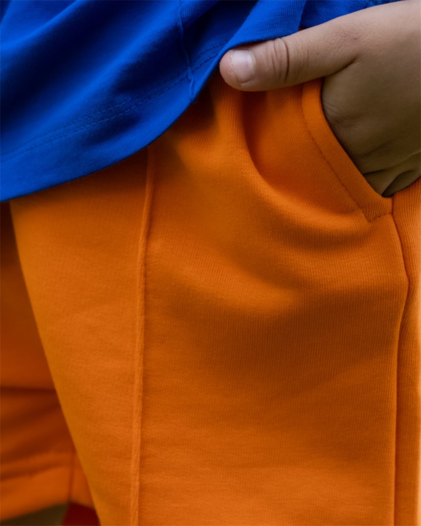 Double Stitched Boys Set (Royal Blue X Orange)