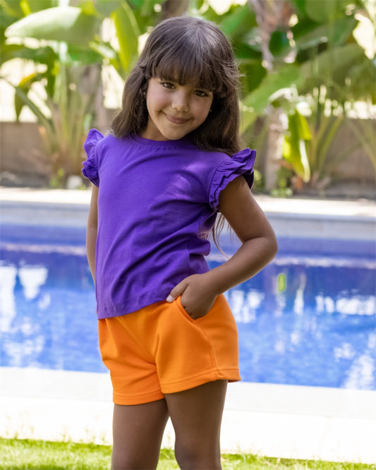 Ruffled Bliss Set (Purple X Orange)